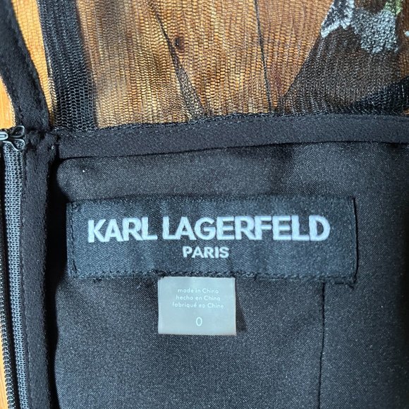 Floral Embroidered Black Sheath Dress - Karl Lagerfeld - Picture 7 of 7